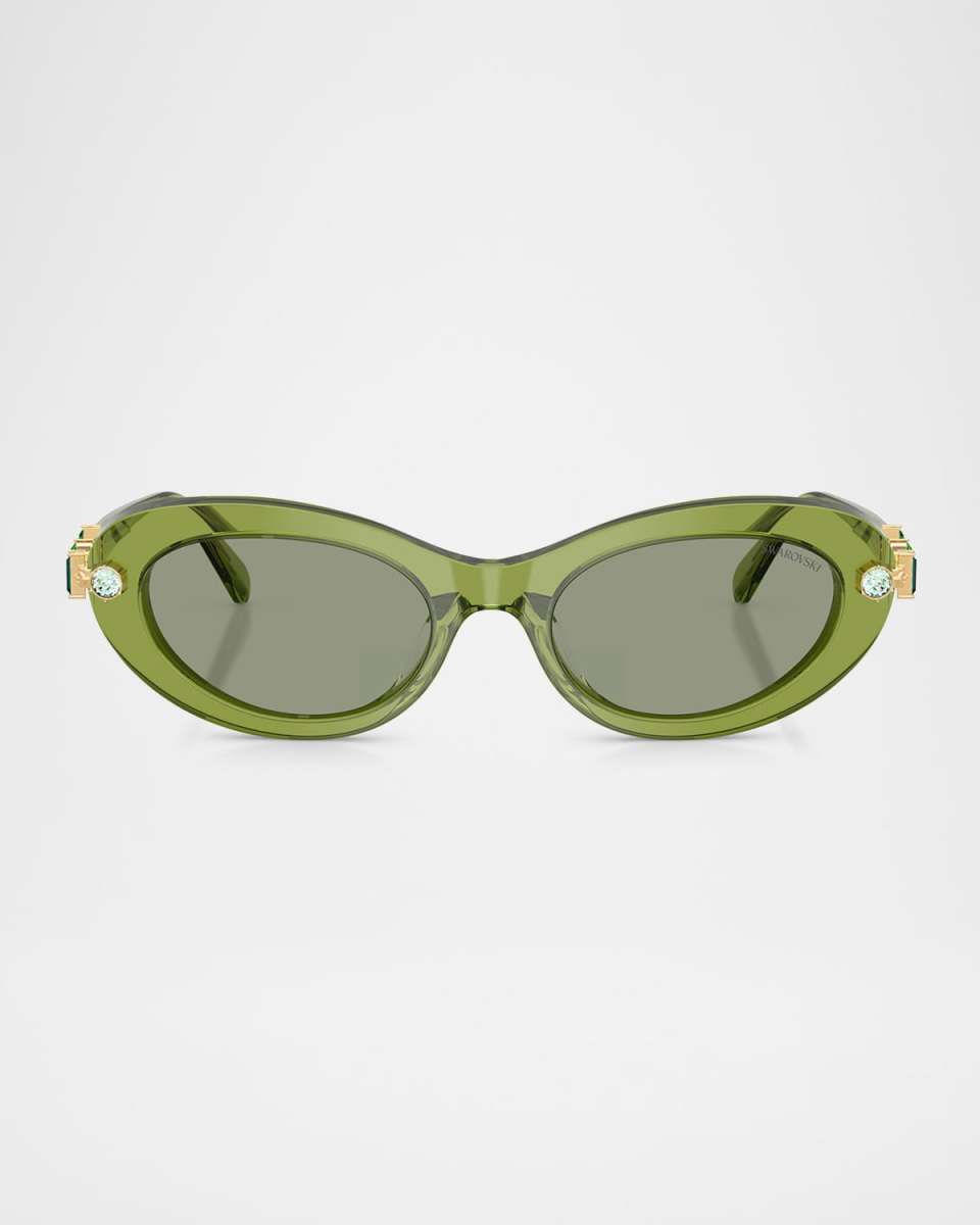 SK6042 Oval Embellished Sunglasses